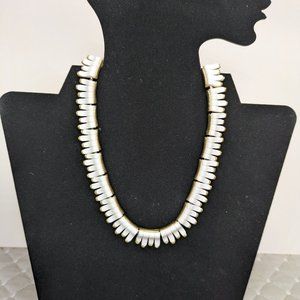 Vintage TRIFARI White Lucite Gold Tone "Syncopation" Choker 1950's